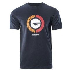 Koszulka męska Hi-Tec Rakan - granatowa, Rozmiar L. T-shirty męskie Hi-tec, l, bez wzorów, z bawełny, bez kołnierzyka, bez ramiączek. Za 44.99 zł.
