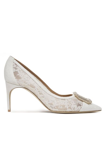 MALONE SOULIERS Szpilki Monroe 70-10 Biały. Białe szpilki damskie MALONE SOULIERS, bez wzorów, z materiału, bez obcasa, na szpilce, bez zapięcia. Za 2,689.00 zł.