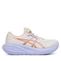Buty do biegania Asics. Białe obuwie sportowe damskie Asics, bez wzorów, bez zapięcia, do biegania. Za 659.99 zł.