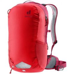 Plecak rowerowy deuter Race 16 l. Czerwone plecaki męskie Deuter, bez wzorów, sportowe. Za 379.99 zł.