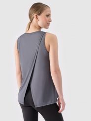 4F Top treningowy ciążowy oversize damski - szary 3XL. Szare topy damskie 4F, l, bez wzorów, z dzianiny, klasyczne, bez kołnierzyka, bez ramiączek. W wyprzedaży za 49.99 zł.