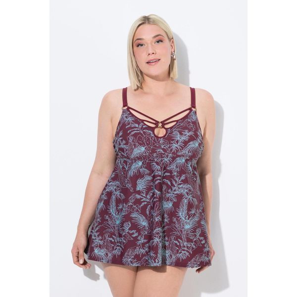 Damski Strój kąpielowy dżungla miękkie miseczki fiszbiny z recyklingu. Czerwone stroje kąpielowe damskie Ulla Popken, plus size, bez wzorów, z elastanu. Za 349.99 zł.