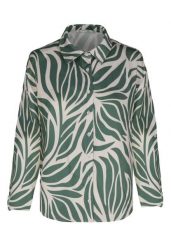 Koszula z wzorem K-LOST. Zielone koszule damskie Volcano, m, bez wzorów, z materiału, klasyczne, bez kołnierzyka, bez ramiączek. Za 129.99 zł.