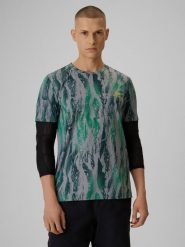 4F Koszulka kolarska męska - zielona XL. Zielone t-shirty męskie 4F, m, bez wzorów, z dzianiny, bez kołnierzyka, bez ramiączek. Za 139.99 zł.