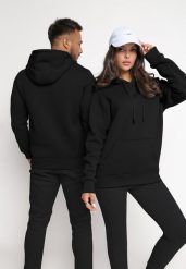 Czarna Bluza Wkładana przez Głowę z Kapturem i Kieszenią oraz Ściągaczami Tomuka. Czarne bluzy sportowe męskie Born2be, m, bez wzorów, z kapturem. Za 74.99 zł.