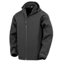 3-warstwowa wodoodporna kurtka z recyklingu z kapturem Result softshell. Czarne kurtki męskie RESULT, m, bez wzorów, z materiału, z kapturem. Za 206.00 zł.