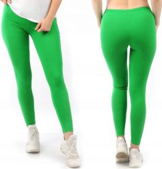 Legginsy damskie długie Polskie Getry Bawełniane Zielone M. Zielone legginsy damskie LAEMI, bez wzorów, z bawełny. Za 29.99 zł.