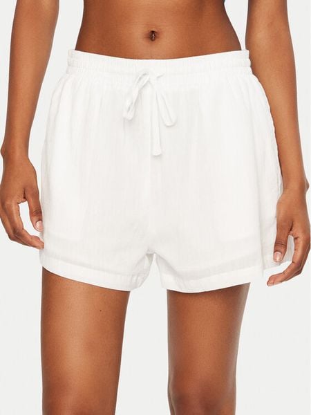 Seafolly Szorty materiałowe Crinkle 55429-SH Biały Regular Fit. Białe szorty damskie Seafolly, bez wzorów, z bawełny. Za 289.99 zł.