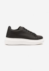 Czarno-Białe Płaskie Klasyczne Buty Sportowe Sneakersy ze Sznurowaniem Sanesta. Czarne buty sportowe męskie Born2be, bez wzorów, z materiału, bez zapięcia. Za 79.99 zł.