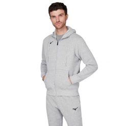 Bluza z kapturem Mizuno FZ. Szare bluzy męskie Mizuno, l, bez wzorów, z kapturem, na fitness i siłownię. Za 243.00 zł.