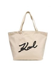 KARL LAGERFELD Torebka A3W50108 Écru. Shopperki damskie KARL LAGERFELD, bez wzorów, z materiału, bez dodatków. Za 189.99 zł.