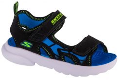 Sandały SKECHERS 406513L Czarny. Czarne sandały męskie Skechers, bez wzorów, z materiału, bez zapięcia. Za 179.99 zł.