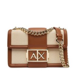 Torebka Armani Exchange. Brązowe listonoszki damskie Armani Exchange, bez wzorów, bez dodatków. Za 669.99 zł.