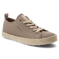 Trampki damskie Big Star, cholewka z materiału tekstylnego klasyczne sznurowanie zaokrąglony nosek, brązowe, TT274099. Brązowe trampki i tenisówki damskie BIG STAR, bez wzorów, bez zapięcia. Za 107.90 zł.