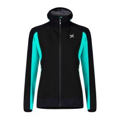 Kurtka przeciwwiatrowa damska Montura Premium Wind Hoody. Czarne kurtki sportowe damskie MONTURA, xs, bez wzorów, bez ramiączek, bez kaptura, trekkingowe. Za 639.99 zł.