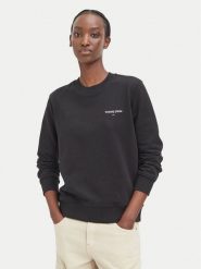 Tommy Jeans Bluza Classic Logo DW0DW23288 Czarny Regular Fit. Czarne bluzy damskie Tommy Jeans, s, bez wzorów, z bawełny, bez ramiączek, bez kaptura. Za 296.99 zł.