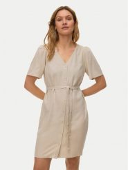 Vero Moda Sukienka letnia Mymilo 10340466 Beżowy Regular Fit. Brązowe sukienki damskie Vero Moda, na lato, xl, bez wzorów, z wiskozy, bez kołnierzyka, bez ramiączek. Za 199.99 zł.