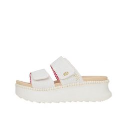 Sandały HEY DUDE DELRAY SLIDE EYELET Biały. Białe sandały damskie PRO BRANDS, bez wzorów, z tkaniny, bez obcasa, bez zapięcia. Za 280.99 zł.