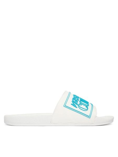 Versace Jeans Couture Klapki 80YA3SQ3 Niebieski. Niebieskie klapki męskie Versace Jeans Couture, bez wzorów, z gumy, bez zapięcia. Za 182.99 zł.