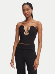 Bardot Top Paltrow 60463TB Czarny Slim Fit. Czarne topy damskie Bardot, bez wzorów, z syntetyku, bez kołnierzyka, bez ramiączek. Za 544.99 zł.