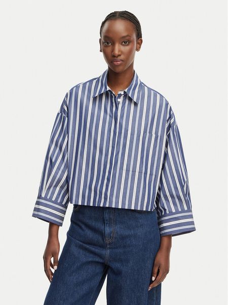 MAX&Co. Koszula Camicia 2616111054200 Granatowy Regular Fit. Niebieskie koszule damskie MAX&Co., bez wzorów, z bawełny, bez kołnierzyka, bez ramiączek. Za 451.99 zł.