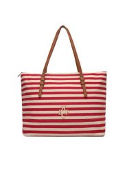 Beverly Hills Polo Club Torebka BHPC-C-014-07 Czerwony. Czerwone shopperki damskie Beverly Hills Polo Club, bez wzorów, z materiału, bez dodatków. Za 229.99 zł.