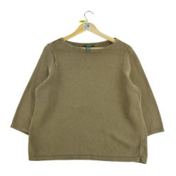 Second life - Damski beżowy sweter - Stan dobry. Brązowe swetry nierozpinane damskie Ralph Lauren, bez wzorów, sportowe, bez kołnierzyka, bez ramiączek. Za 114.17 zł.