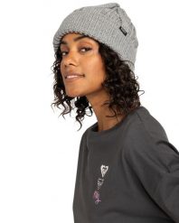 Czapka z mankietem dla Kobiety SNOW CAKE Szary. Szare czapki damskie Roxy, bez wzorów, z dzianiny. Za 129.00 zł.