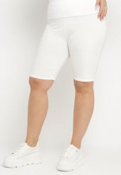 Białe Szorty Kolarki z Bawełny Faniren. Białe szorty damskie Born2be, bez wzorów, z bawełny, plus size. Za 29.99 zł.