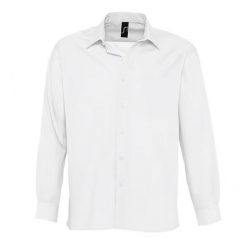 Męska Koszula Z Długim Rękawem Baltimore Poplin. Białe koszule męskie SOL'S, m, bez wzorów, casualowe, bez kołnierzyka, bez ramiączek. Za 149.99 zł.