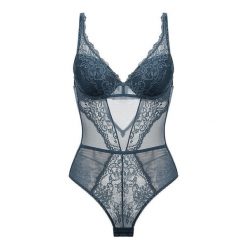 Body z usztywnianym biustem i koronkowym wykończeniem Muyesser. Czarne body Intica, bez wzorów, z koronki. Za 199.00 zł.