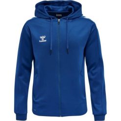 Bluza sportowa męska Hummel Zip. Niebieskie bluzy sportowe męskie Hummel, m, bez wzorów, bez kaptura, na fitness i siłownię. Za 203.85 zł.