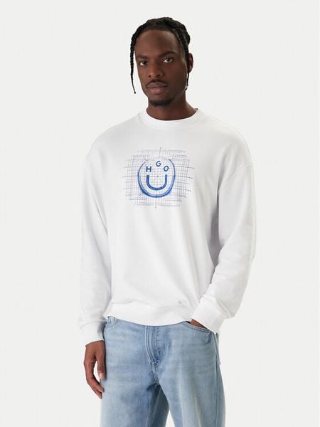 HUGO Bluza Namenex 50554392 Biały Regular Fit. Białe bluzy męskie Hugo, m, bez wzorów, z bawełny, bez ramiączek, bez kaptura. Za 399.99 zł.