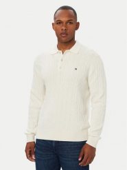 Tommy Hilfiger Sweter Classic MW0MW41955 Kremowy Regular Fit. Białe swetry męskie Tommy Hilfiger, m, bez wzorów, z bawełny, bez kołnierzyka, bez ramiączek. Za 584.99 zł.