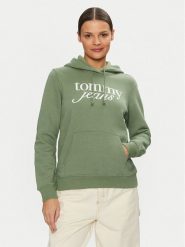 Tommy Jeans Bluza DW0DW20170 Zielony Regular Fit. Zielone bluzy damskie Tommy Jeans, l, bez wzorów, z bawełny, bez ramiączek, bez kaptura. Za 219.99 zł.