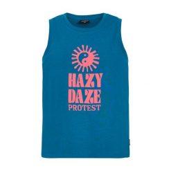 Damski tank top Protest Malang. Niebieskie topy damskie Protest, bez wzorów, bez kołnierzyka, bez ramiączek. Za 106.39 zł.