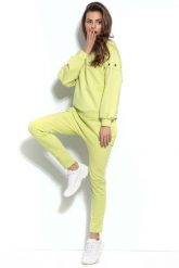 Limonkowe Dresowe Spodnie z Prostymi Nogawkami. Brązowe spodnie dresowe damskie SALE, bez wzorów, z bawełny. Za 171.90 zł.