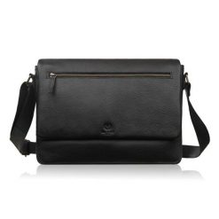 Torba męska skórzana na ramię na laptopa czarna Paolo Peruzzi IM-03-BL. Czarne torby na laptopa damskie bez wzorów, ze skóry. Za 349.00 zł.