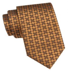 Męski Krawat - Angelo di Monti - Złoty w Gęste Grochy. Żółte krawaty i muchy Angelo di Monti, bez wzorów, z tkaniny, eleganckie. Za 45.00 zł.