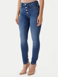 Guess Jeansy W5BA28 D0793 Niebieski Skinny Fit. Niebieskie jeansy damskie Guess, z aplikacjami, z bawełny. Za 435.00 zł.