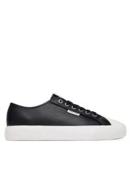 Calvin Klein Trampki Vulc Lace Up Low Lth HW0HW03077 Czarny. Czarne trampki i tenisówki damskie Calvin Klein, bez wzorów, ze skóry, bez zapięcia. Za 369.99 zł.