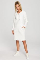 Sukienka sportowa jak długa bluza z kapturem ecru bawełna premium. Bluzy damskie Sukienki.shop, na co dzień, l, bez wzorów, z bawełny, sportowe, bez kołnierzyka, bez ramiączek, maxi, sportowe. Za 359.00 zł.