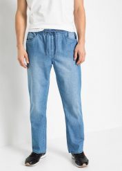 Dżinsy Classic Fit z gumką w talii, z letniego denimu (2 pary). Niebieskie jeansy męskie bonprix, na lato, z denimu. Za 219.99 zł.