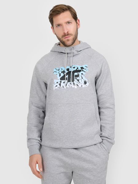 4F Bluza dresowa nierozpinana z kapturem męska - szara XL. Szare bluzy męskie 4F, m, bez wzorów, z dresówki, z kapturem. Za 189.99 zł.