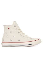 Converse Trampki Chuck Taylor All Star Hearts A19055C Biały. Białe trampki i tenisówki damskie Converse, bez wzorów, z materiału, bez zapięcia. Za 379.99 zł.
