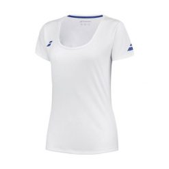 Koszulka tenisowa damska Babolat Play Cap Sleeve Top. Białe bluzki damskie BABOLAT, bez wzorów, sportowe, bez kołnierzyka, bez ramiączek. Za 149.99 zł.