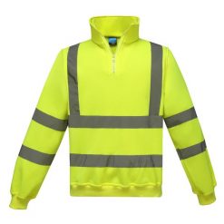 Bluza Rozpinana Dla Dorosłych Unisex HiVis Quarter Zip. Żółte bluzy męskie YOKO, m, bez wzorów, bez ramiączek, bez kaptura. Za 174.99 zł.