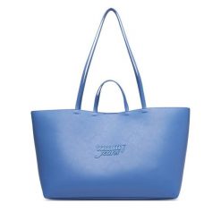 Torebka Tommy Jeans. Niebieskie shopperki damskie Tommy Jeans, bez wzorów, z jeansu, bez dodatków. Za 449.99 zł.