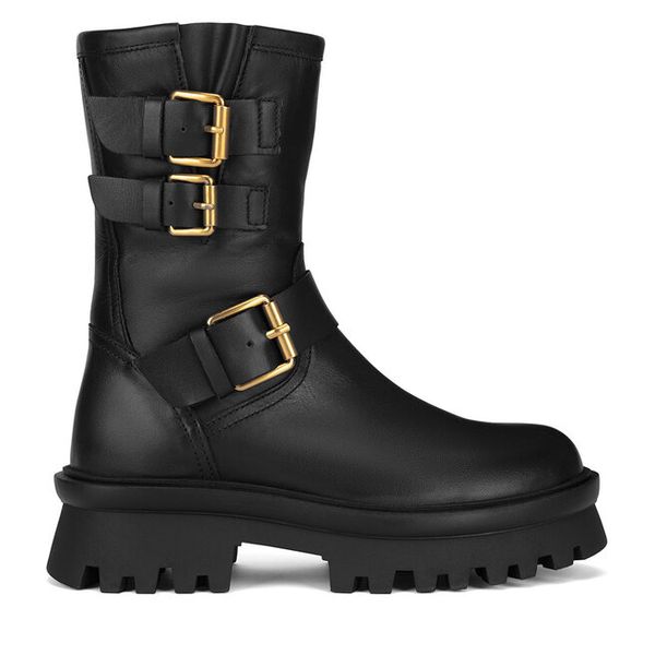 Botki Badura. Czarne botki damskie Badura, bez wzorów, bez obcasa, na płaskiej podeszwie, bez zapięcia. Za 319.99 zł.