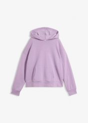 Bluza oversize z kapturem z miękkiej mieszanki bawełny. Białe bluzy damskie bonprix, bez wzorów, z bawełny, bez ramiączek, z kapturem. Za 109.99 zł.